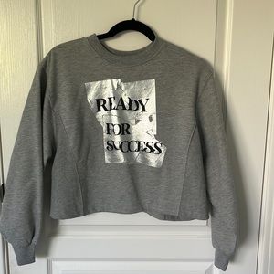 ZARA NWT READY FOR SUCCESS GRAY SWEATER